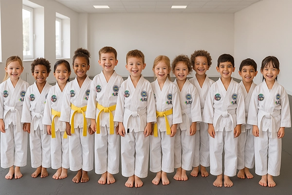 Kids in class showing confidence