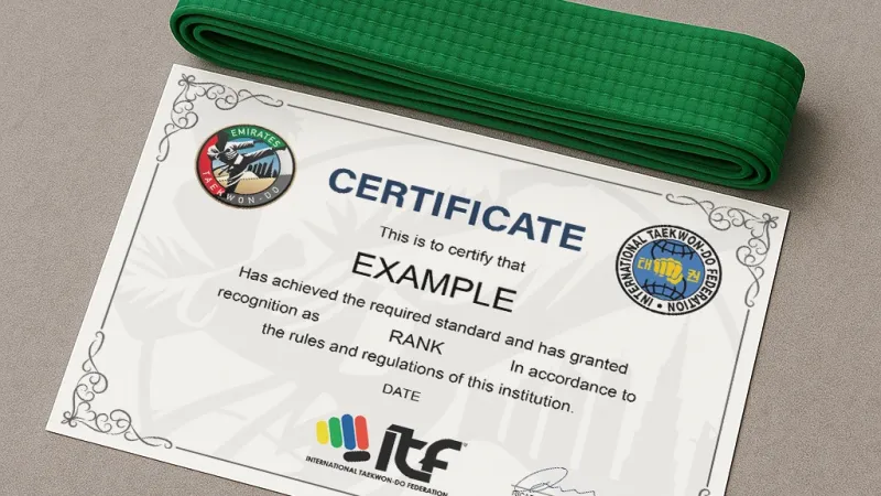 Taekwon-Do Belt and certificate