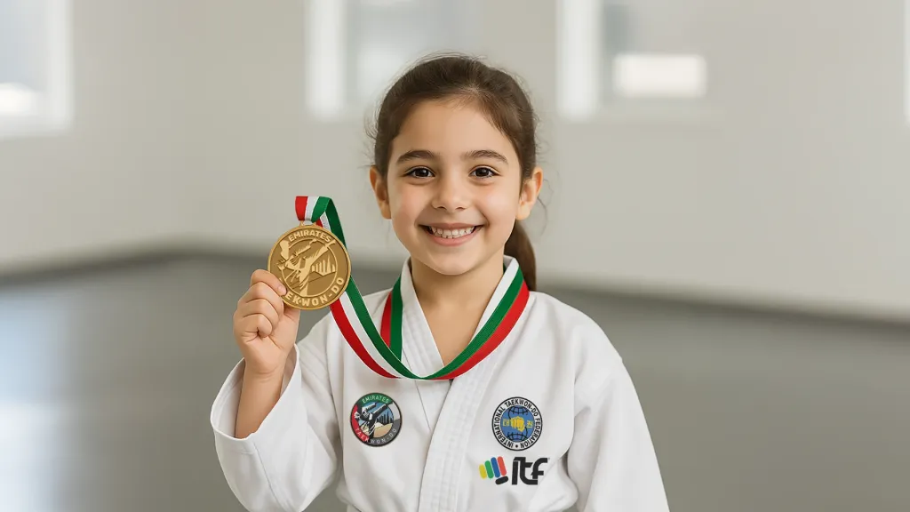 Child holding Medal Taekwon-do