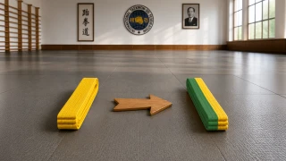 Система экзамена с желтого по желто-зеленый пояс