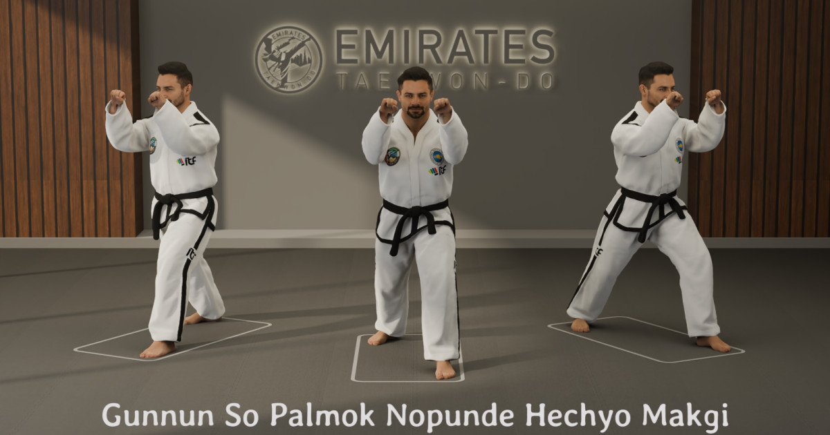 Walking stance forearm wedging block (Gunnun So Palmok Hechyo Makgi) technical reference cover image
