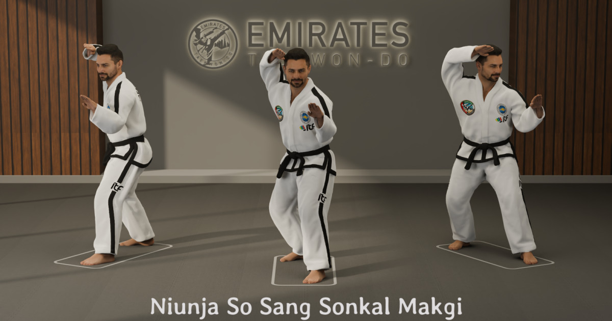 L-stance twin knife-hand block (Niunja So Sang Sonkal Makgi) technical reference cover image
