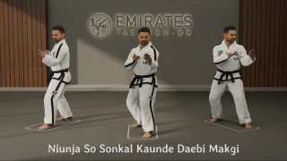 L-stance knife-hand guarding block (Niunja So Sonkal Daebi Makgi) technical reference