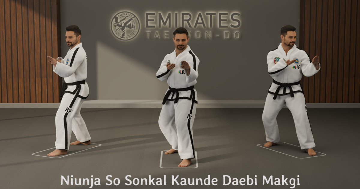 L-stance knife-hand guarding block (Niunja So Sonkal Daebi Makgi) technical reference cover image