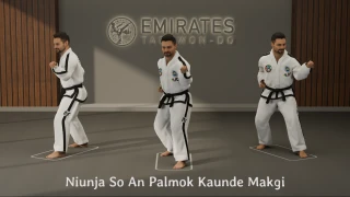 L-stance inner forearm middle block (Niunja So An Palmok Kaunde Makgi) technical reference