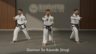 Walking stance middle punch (Gunnun So Kaunde Jirugi) technical reference