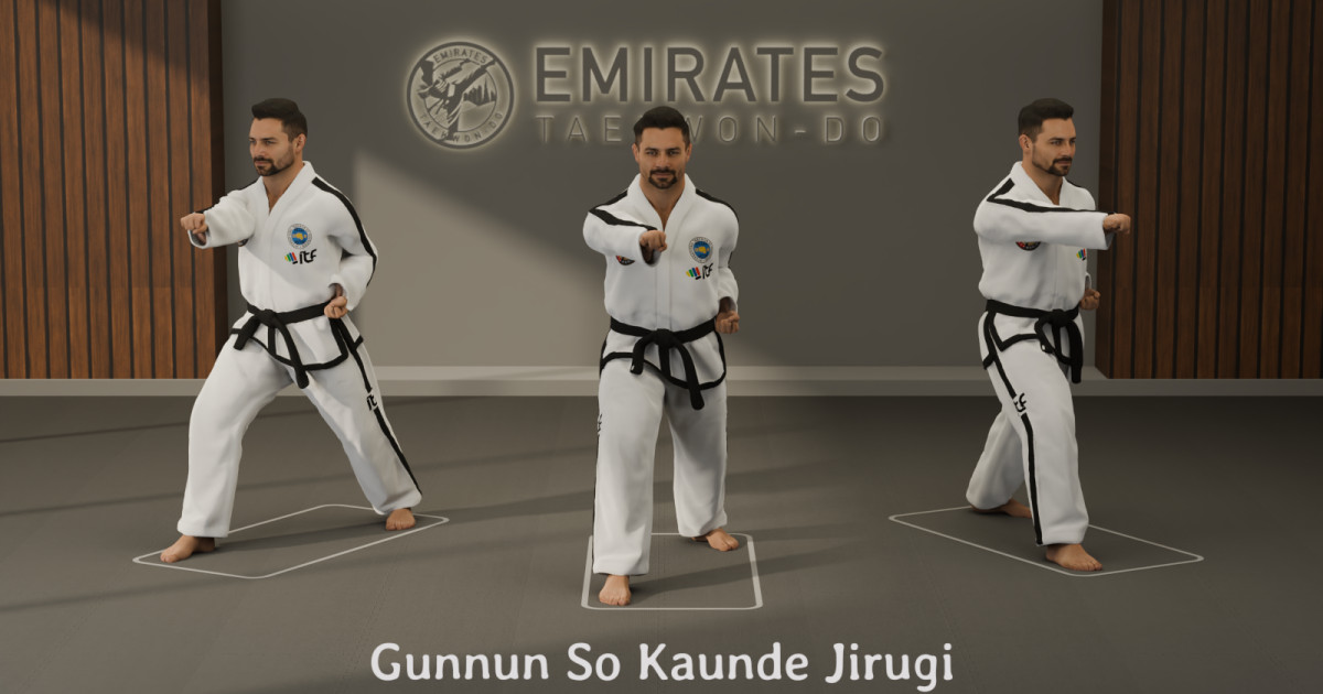 Walking stance middle punch (Gunnun So Kaunde Jirugi) technical reference cover image