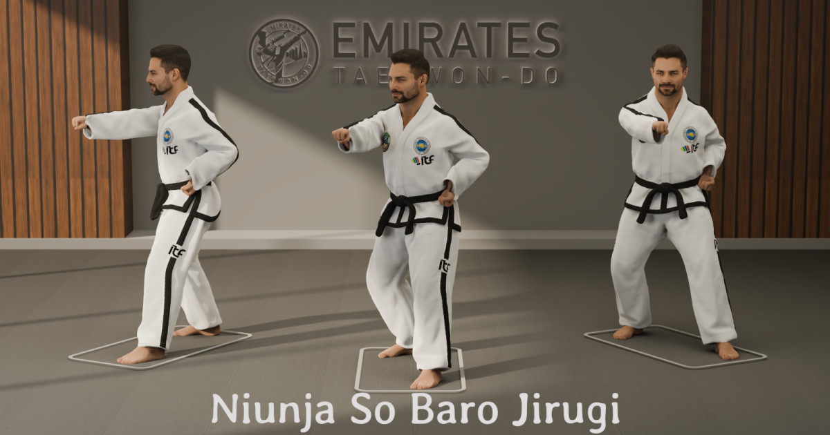 L-stance obverse middle punch (Niunja So Baro Jirugi) technical reference cover image